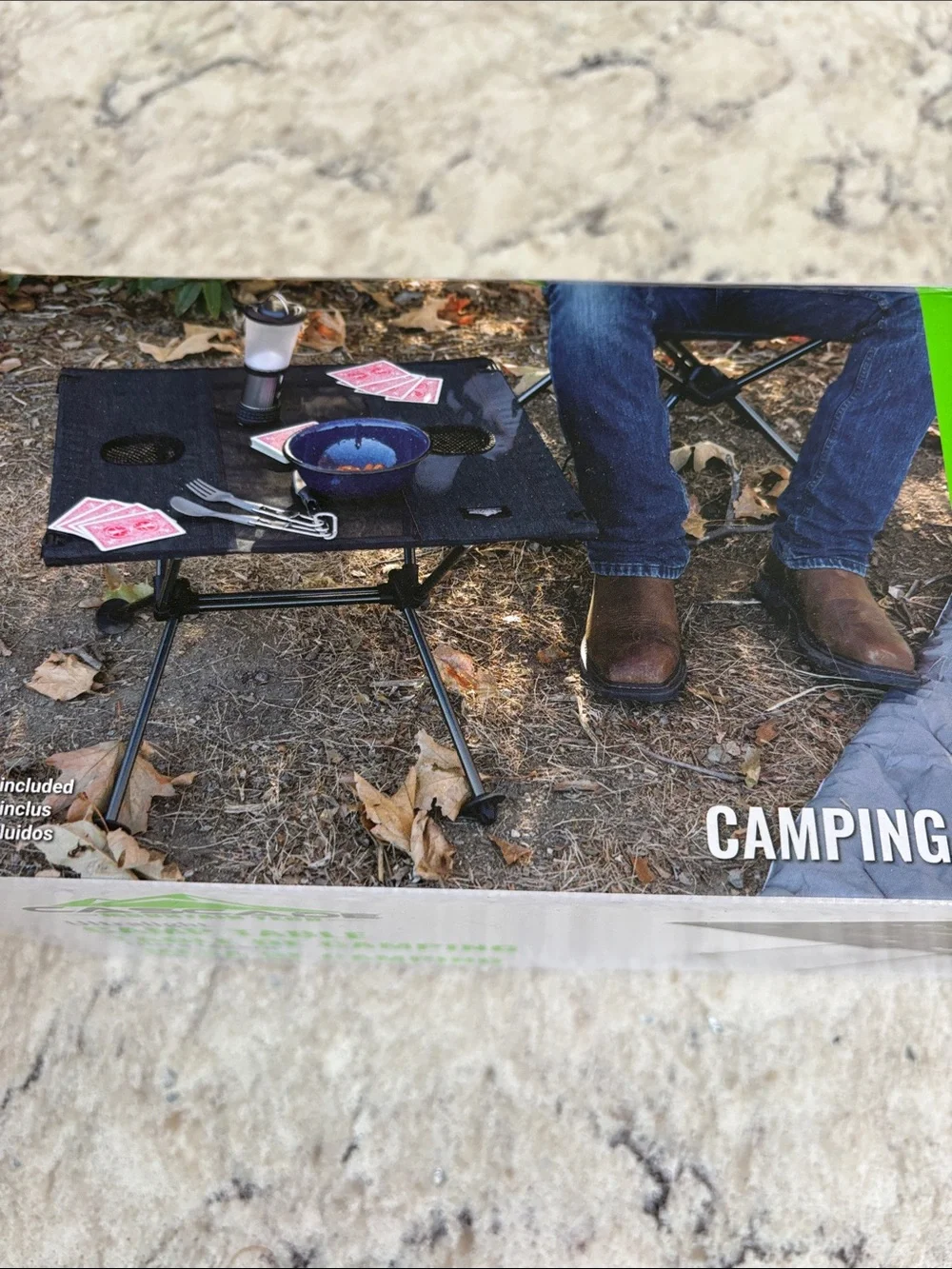 Camping Folding Side Table in Black - Picture 2 of 8